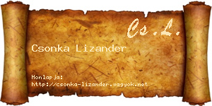 Csonka Lizander névjegykártya